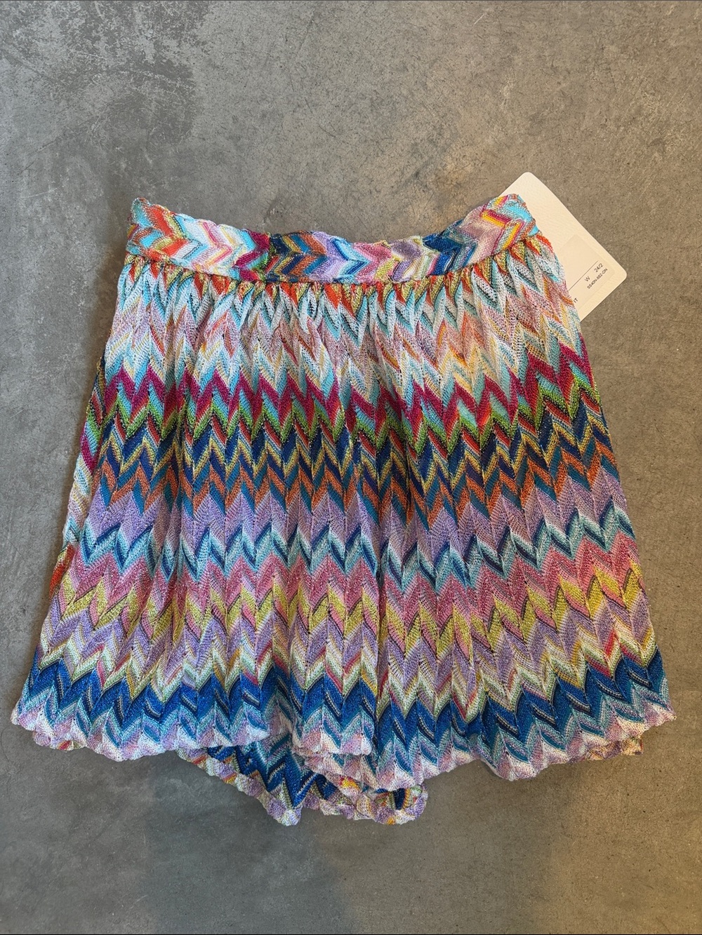 Missoni Multicolor Zigzag Knit Shorts in Pastel & Jewel Tones